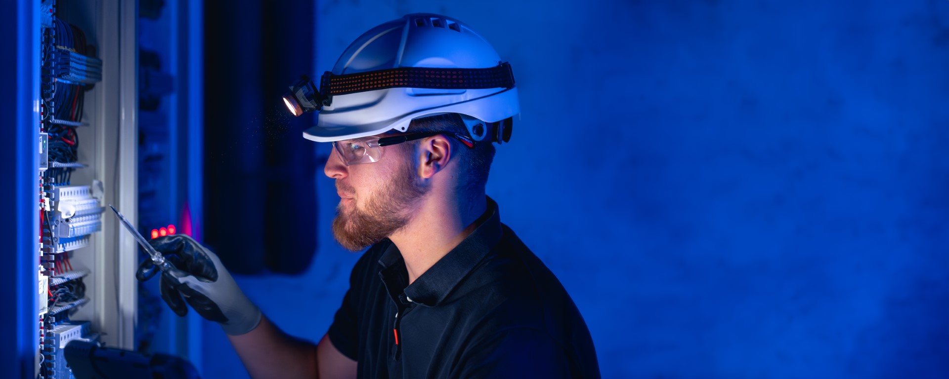 male electrician works Large